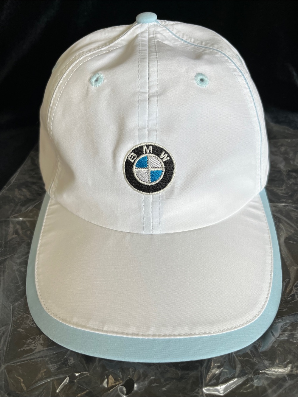 Official BMW Microfiber White & Blue Cap Hat New